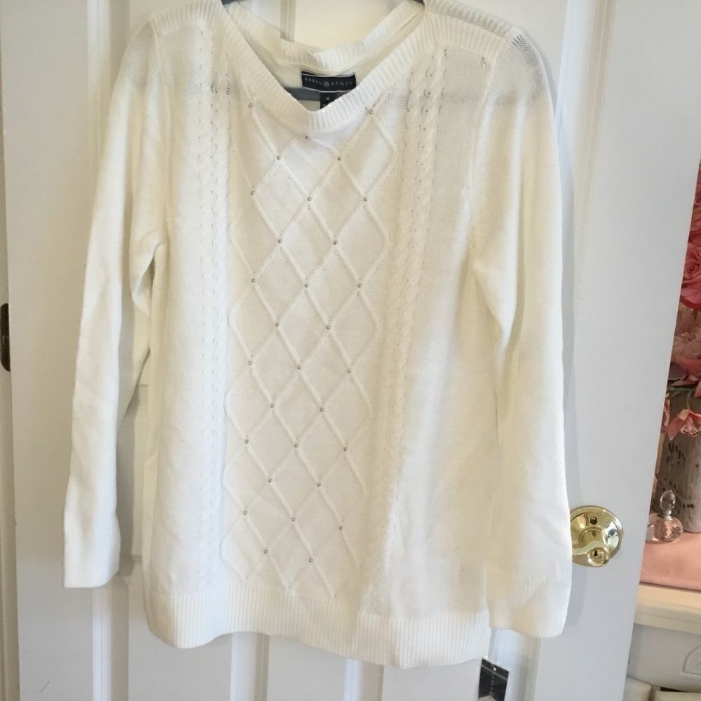 NWT. Karen Scott brand Women’s Size M L/s Sweater